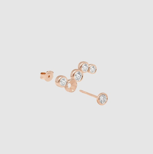 Diamond Stud Earrings Round Cut Lab Grown Sparkling Diamond Minimalist Everyday Wear 14k Gold Classic Earring