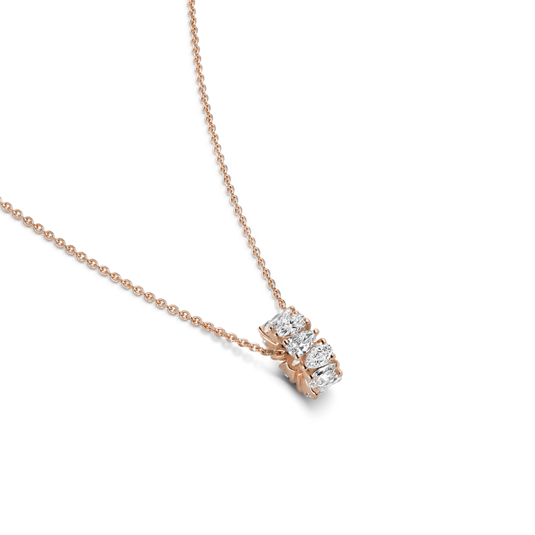 Pear Diamond Bead Charm Necklace 14k Real Gold Rondels Pendant Lab Grown Diamond Minimalist Delicate Luxury Gold Everyday Charm Necklace