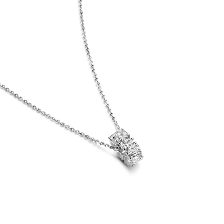Pear Diamond Bead Charm Necklace 14k Real Gold Rondels Pendant Lab Grown Diamond Minimalist Delicate Luxury Gold Everyday Charm Necklace