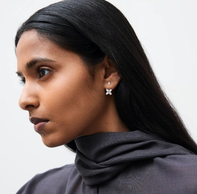 Oval Diamond Ear Jacket 14k Solid Gold Dangle Drop Earring For Stud Sparkling Lab Grown Diamond Earring
