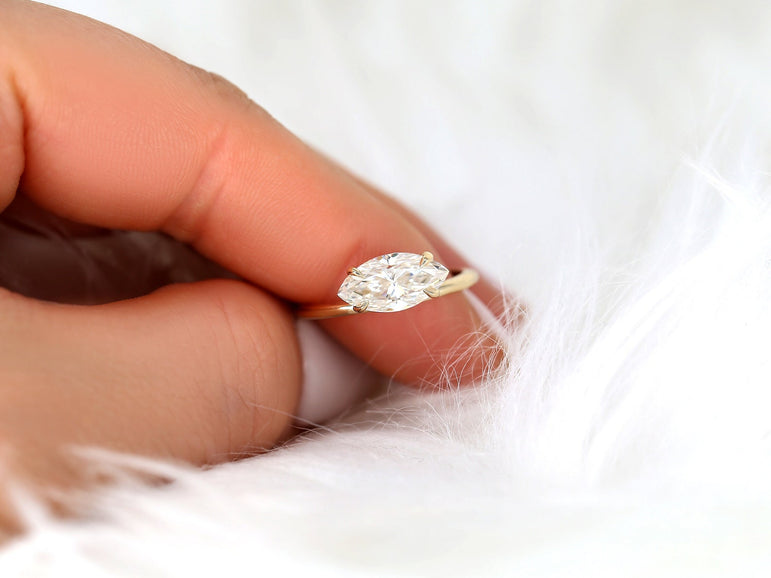 Marquise Moissanite Engagement Ring 1.26 Ct Colorless Moissanite Ring