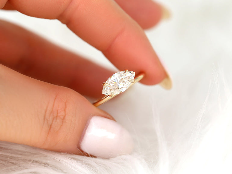 Marquise Moissanite Engagement Ring 1.26 Ct Colorless Moissanite Ring