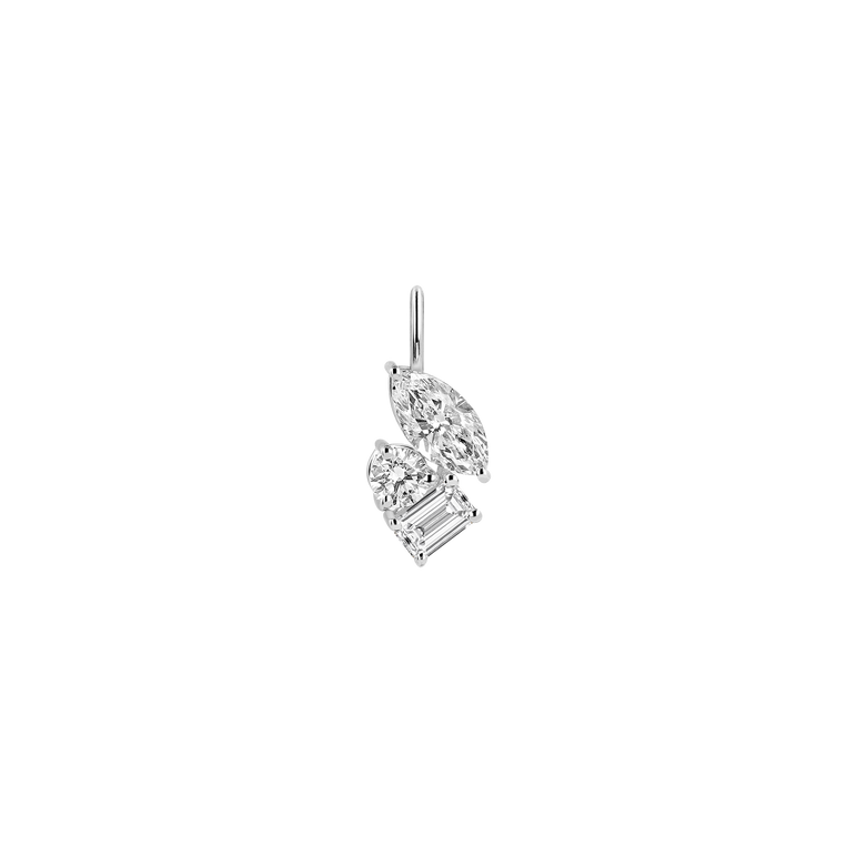 Trilogy Diamond Pendant Necklace Minimalist Everyday Cluster 14k Gold Prong Set Charm Necklace Sparkling Lab Diamond Pendant For Women