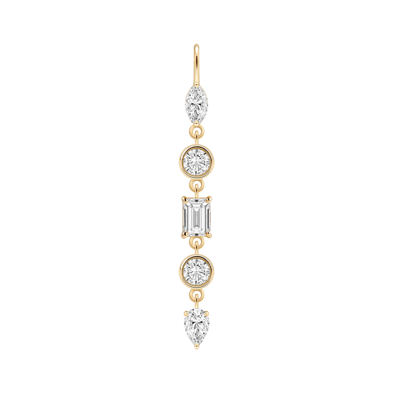 Diamond Leaf Pendant Necklace Everyday 14k Gold Bezel Set Charm Necklace Sparkling Marquise Lab Grown Unique Dainty Diamond Pendant (Copy)