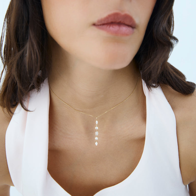 Diamond Leaf Pendant Necklace Everyday 14k Gold Bezel Set Charm Necklace Sparkling Marquise Lab Grown Unique Dainty Diamond Pendant (Copy)