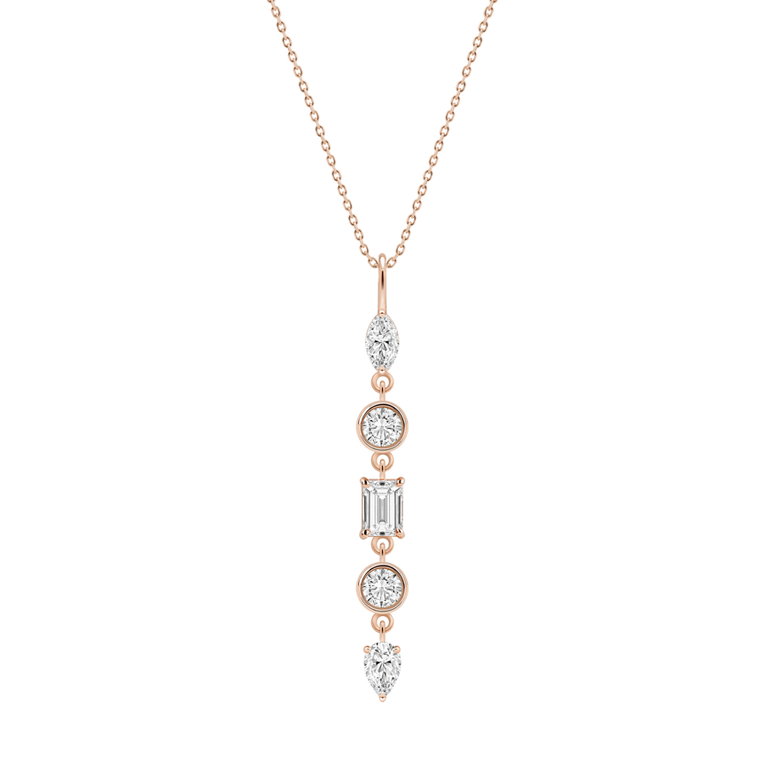 Diamond Leaf Pendant Necklace Everyday 14k Gold Bezel Set Charm Necklace Sparkling Marquise Lab Grown Unique Dainty Diamond Pendant (Copy)