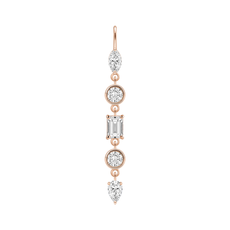 Diamond Leaf Pendant Necklace Everyday 14k Gold Bezel Set Charm Necklace Sparkling Marquise Lab Grown Unique Dainty Diamond Pendant (Copy)
