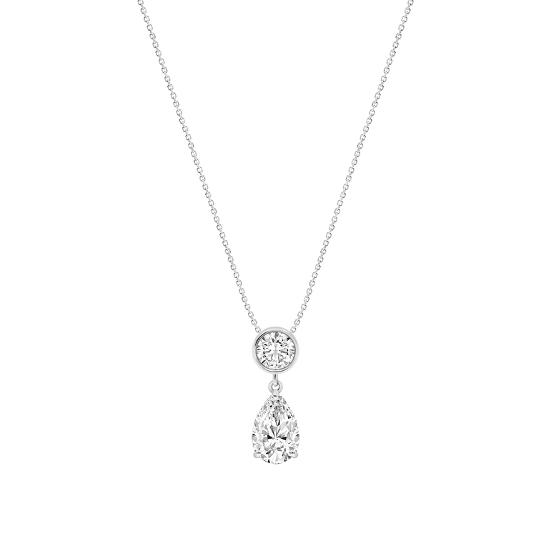 Pear Diamond Drop Pendant Necklace Minimalist Dainty Lab Grown Diamond Teardrop Bridal Necklace Solitaire Pendant For Her