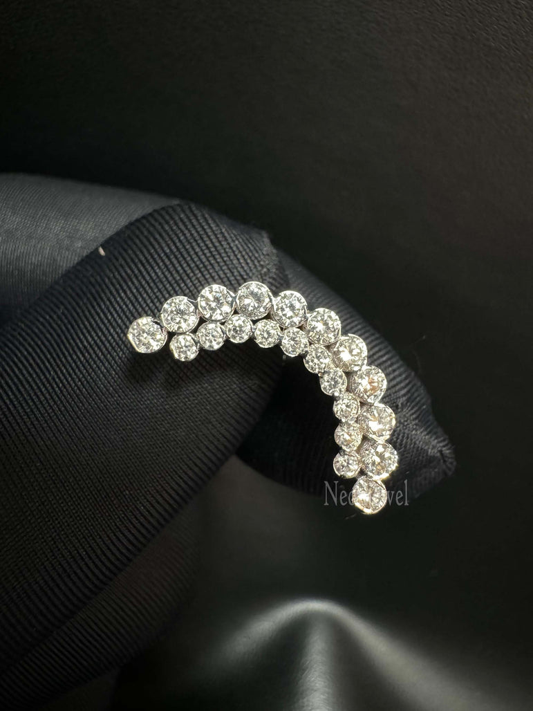 Athena Sparkle Invisible Set Curve Cartilage 14K Gold Stud Earring Conch Piercing Single Stud