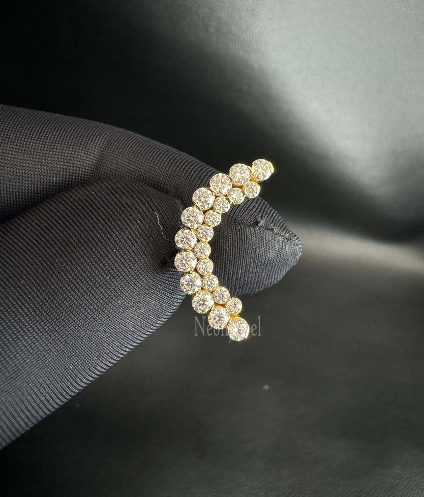 Athena Sparkle Invisible Set Curve Cartilage 14K Gold Stud Earring