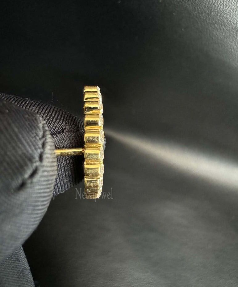 Athena Sparkle Invisible Set Curve Cartilage 14K Gold Stud Earring Conch Piercing Single Stud