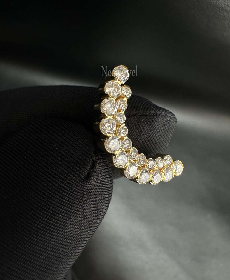 Athena Sparkle Invisible Set Curve Cartilage 14K Gold Stud Earring Conch Piercing Single Stud