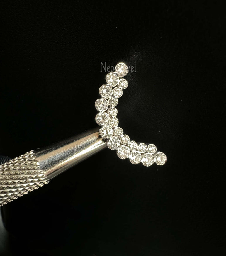 Athena Sparkle Invisible Set Curve Cartilage 14K Gold Stud Earring Conch Piercing Single Stud