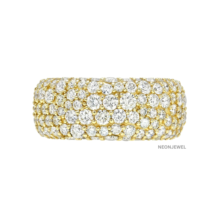 Luxe Pavé Crystal Oura Ring Cover – Gold Statement Band