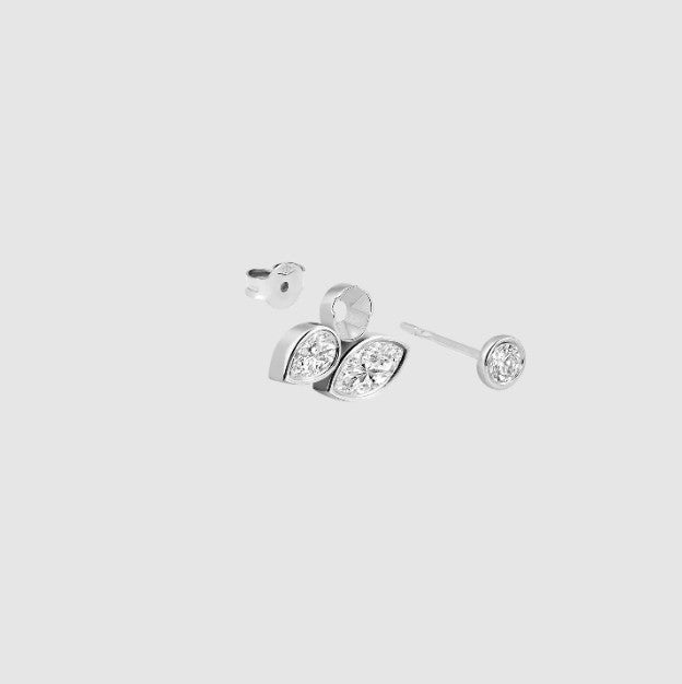 Cluster Diamond Stud Earrings Round Cut Lab Grown Sparkling Diamond Minimalist Everyday Wear Luxury Gold Classic Earring