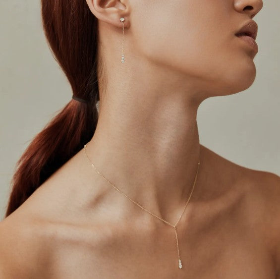 14k Real Solid Gold Round Diamond Ear Cuff Double Row Sparkling Lab Grown Diamond Ear Cuff Dainty Everyday Wear No Piercing Jewelry (Copy)