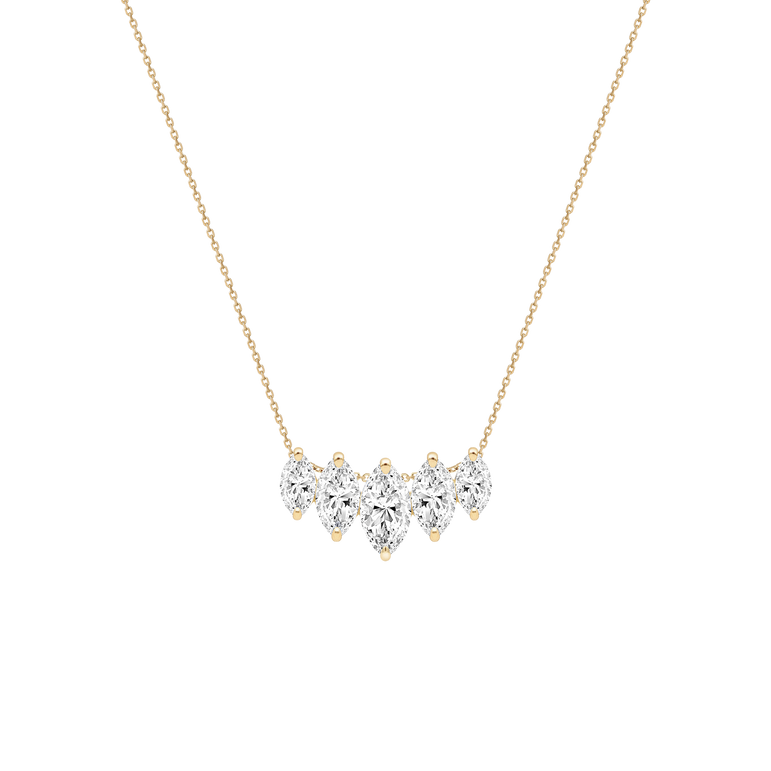 Marquise Diamond Necklace Minimalist Charm Necklace Lab Grown Dainty Diamond Everyday Elegant Layering Pendant Necklace