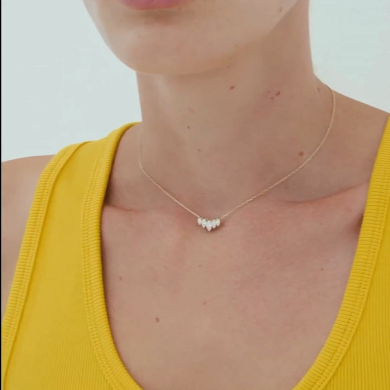 Marquise Diamond Necklace Minimalist Charm Necklace Lab Grown Dainty Diamond Everyday Elegant Layering Pendant Necklace