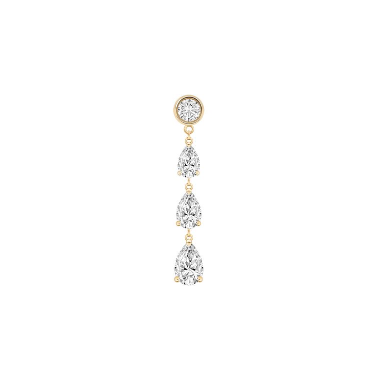 Pear Diamond Earring 14k Solid Gold Dangle Drop Ear Jacket For Stud Prong Set Sparkling Lab Grown Diamond 10k 18k Earrings Enhancer Women