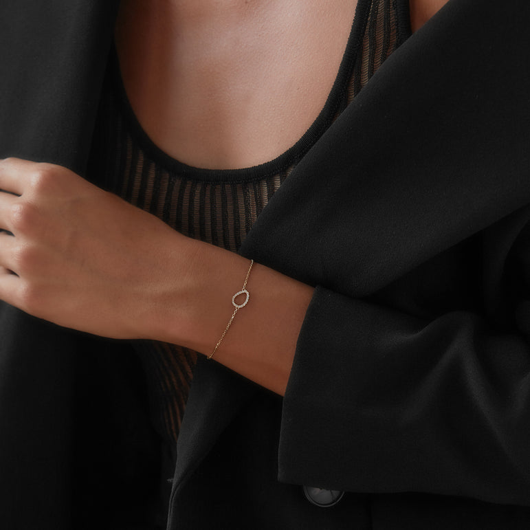 Tear Drop Dainty Diamond Bracelet 14k 18k Real Gold Lab Grown Diamond Minimalist Layering Everyday Delicate Solitaire Chunky Chain Bracelet