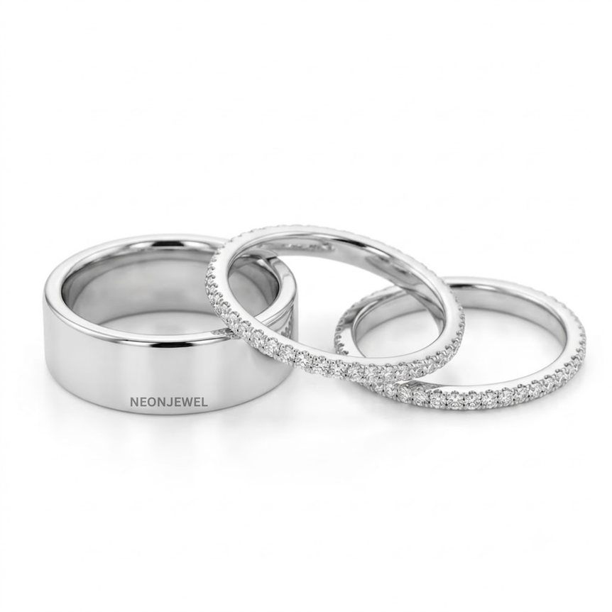 The "Eternity" Dual Stacking Covers for Oura Ring 4, 5 – Polished Gold & Pavé Crystal