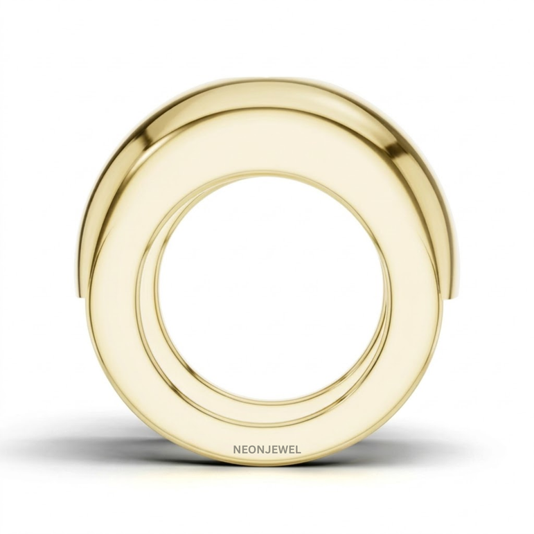Chunky Gold Dome Oura Ring Cover | Bezel Set Solitaire Crystal Smart Ring Shield | Bold Statement Smart Tech Jewelry Protector