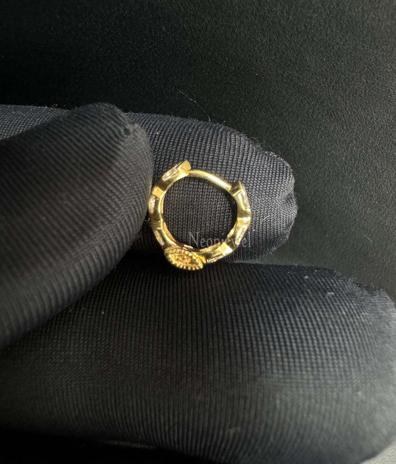 10K Solid Gold Invisible Set Diamond Marquise Eternity Hoop Earring For Women Hoops Earring