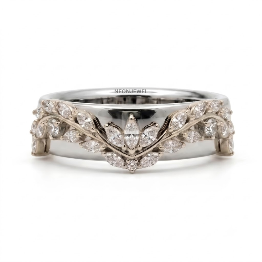 Luxury Marquise Ring Cover • Gold Vine Smart Ring Enhancer Jacket • Vintage Crown Ring Guard