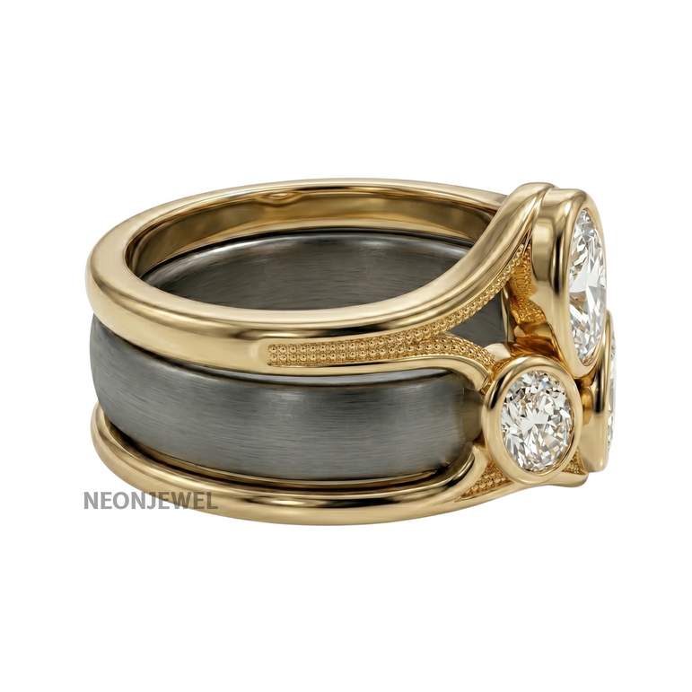 Solid Gold Oura Ring 5 Cover Lab Grown Diamond Smart Ring Jacket Luxury Tech Accessory Oura Ring 5 Protective Diamond Wrap Slim Huggie