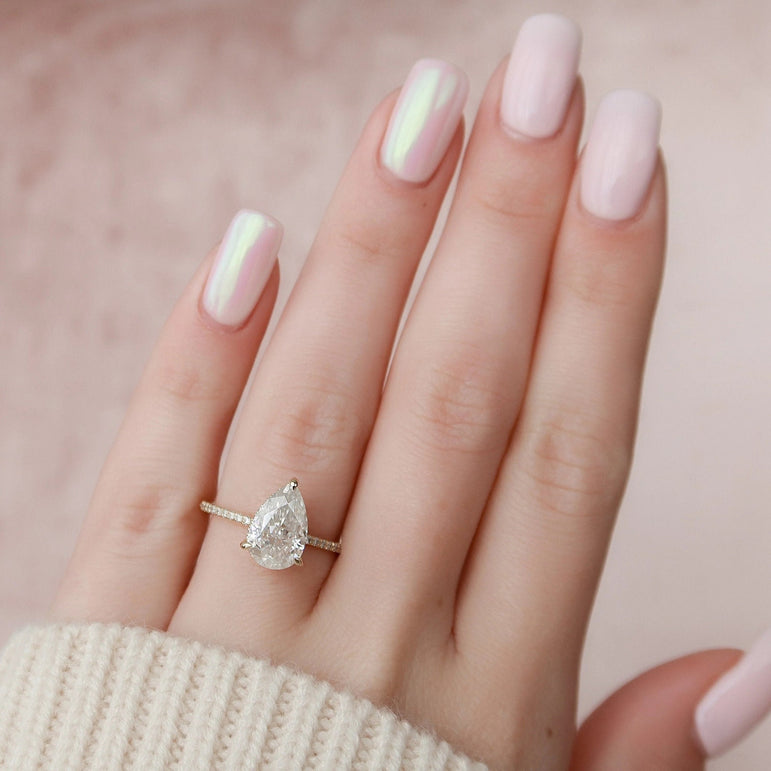 2.20 Ct Colorless Radiant Cut Moissanite Solitaire Engagement Ring