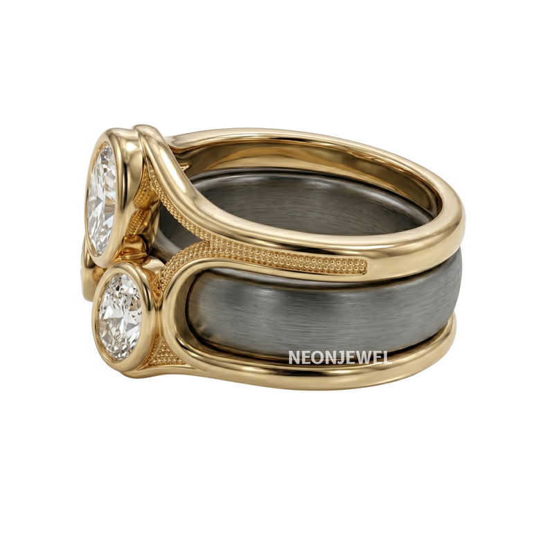 Solid Gold Oura Ring 5 Cover Lab Grown Diamond Smart Ring Jacket Luxury Tech Accessory Oura Ring 5 Protective Diamond Wrap Slim Huggie