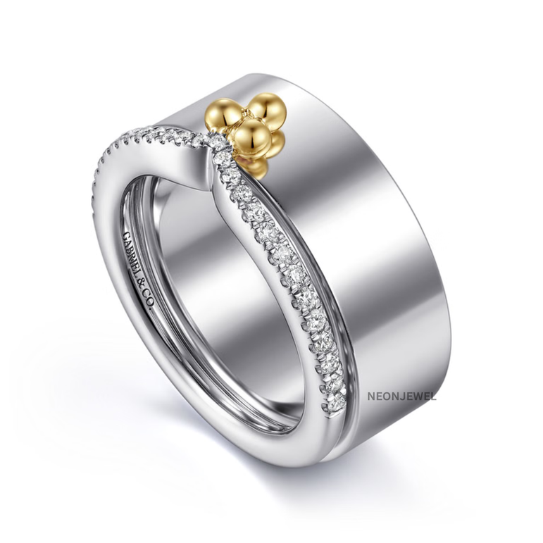 Luxury Tiara Smart Ring Guard – Crystal Encrusted Wishbone Ring Overlay