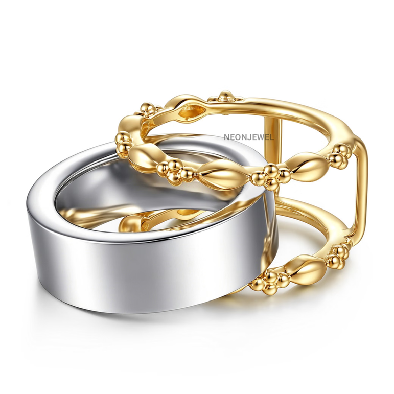 Decorative Cover for Oura Ring, Gold Beaded Smart Ring Protector, Double Band Tracker Shield