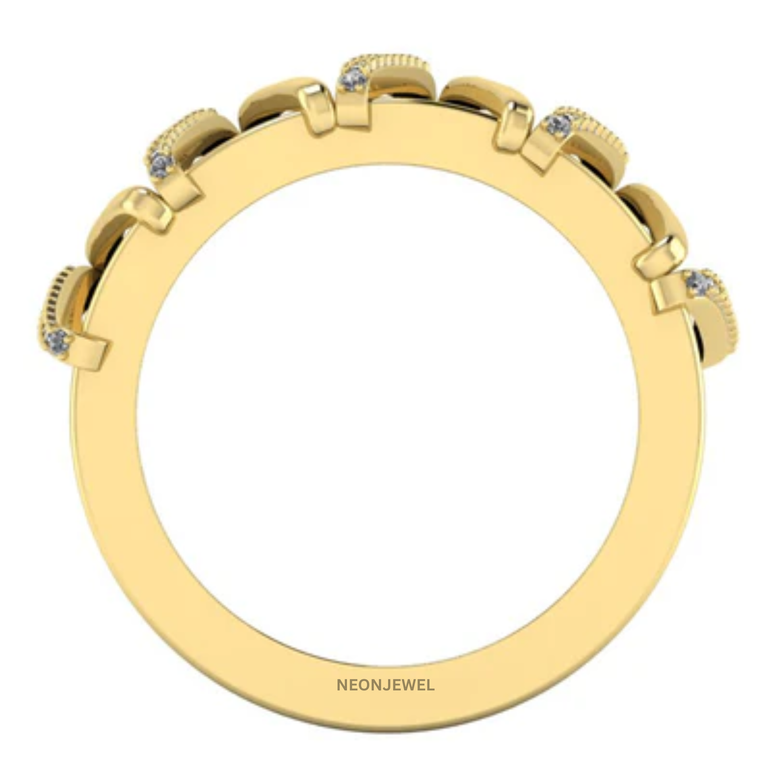 Geometric Smart Ring Cover, Two-Tone V-Shape Cage Ring Shield, Diamond Accent Tracker Protector, Luxury Jewelry Sleeve