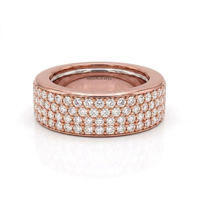 Luxury Full Pavé Oura Ring Cover | 4-Row Crystal Eternity Smart Ring Shield | High-Bling Diamond Smart Tech Jewelry Protector