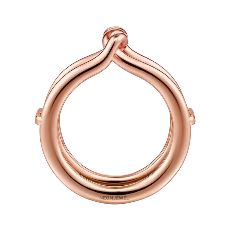 Gold Twisted Rope Cover for Oura Ring, Smooth Double Band Smart Ring Protector