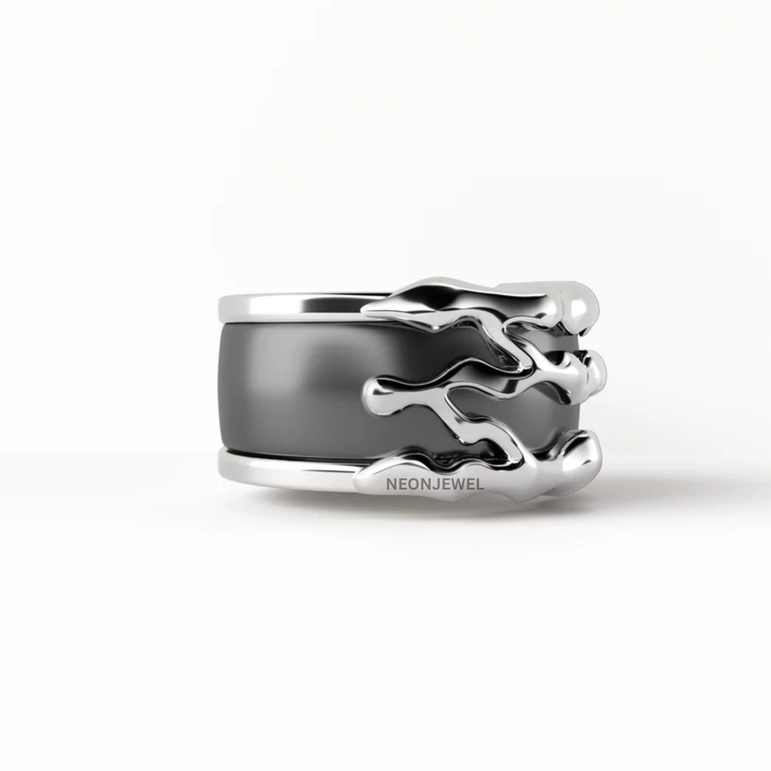 Molten Gold Organic Stacked Oura Ring 5 Cover