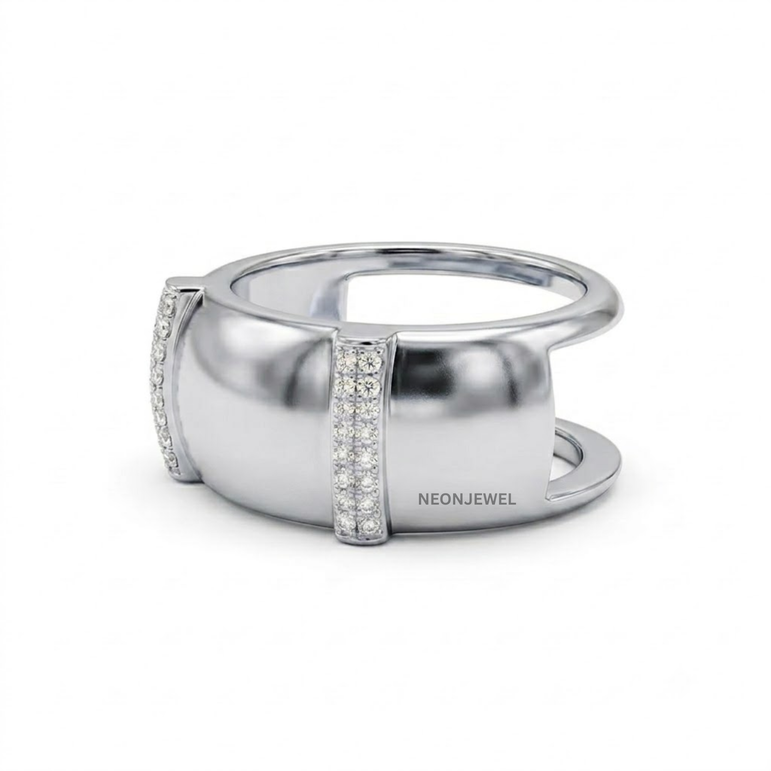 Open-Design Gold Oura Ring 4, 5 Cover | Luxury Diamond-Accented Smart Ring Guard