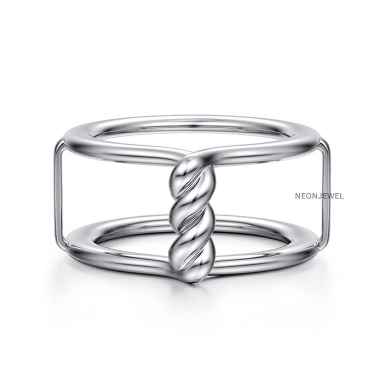 Gold Twisted Rope Cover for Oura Ring, Smooth Double Band Smart Ring Protector