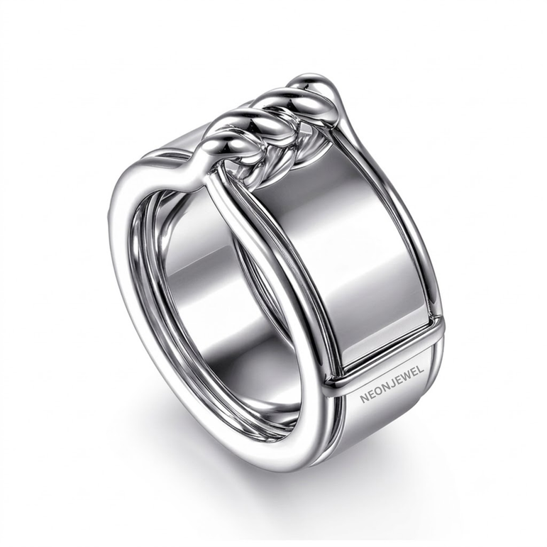 Gold Twisted Rope Cover for Oura Ring, Smooth Double Band Smart Ring Protector