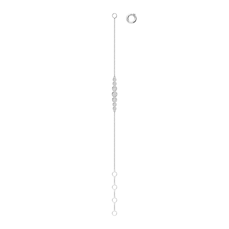 Dainty Diamond Bracelet 14k 18k Real Gold Round Cut Bezel Set Lab Grown Diamond Minimalist Layering Everyday Solitaire Chunky Chain Bracelet