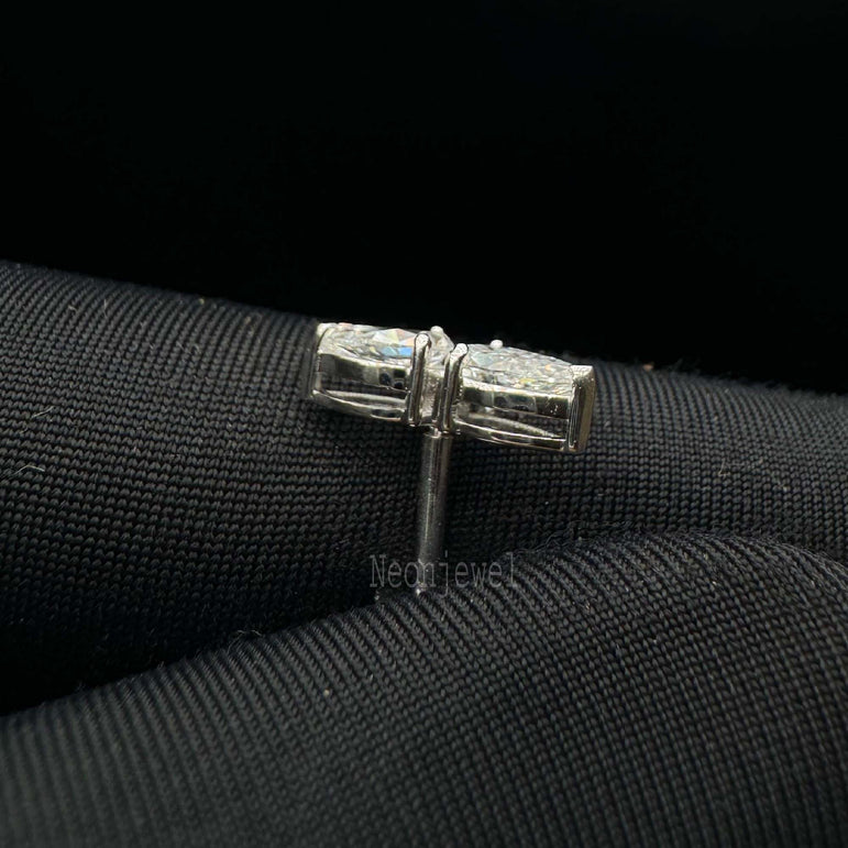 lily's Florence Sparkle Double Diamond Helix Stud Earring Single 6X4MM Each Pear Lab grown Diamond Stud For Her