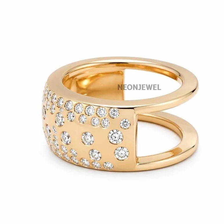 Solid Gold Oura Ring Cover Gen 5 Lab Grown Diamond Smart Ring Jacket Luxury Tech Accessory Oura Gen 5 Protective Diamond Wrap Huggie
