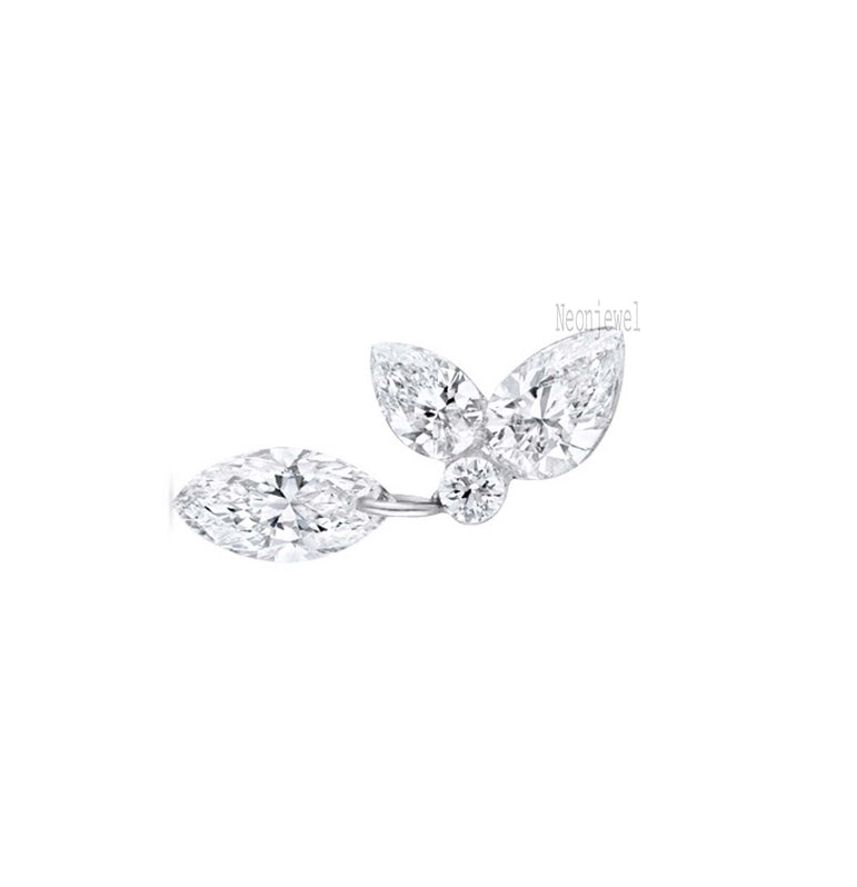 Echo Marquise Diamond Stud Earring Pear Diamond Threaded Stud Earring Daith Piercing