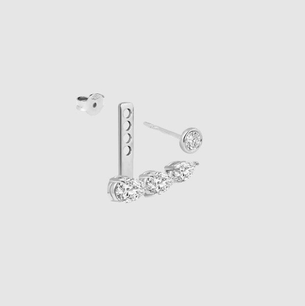 Pear Diamond Ear Jacket 14k Solid Gold Dangle Drop Earring For Stud Sparkling Lab Grown Diamond Earring