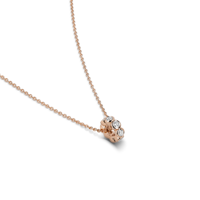Bezel Set Round Diamond Rondels Bead Charm Necklace 14k Real Gold Sparkling Lab Grown Dainty Diamond Minimalist Modern Charm Necklace