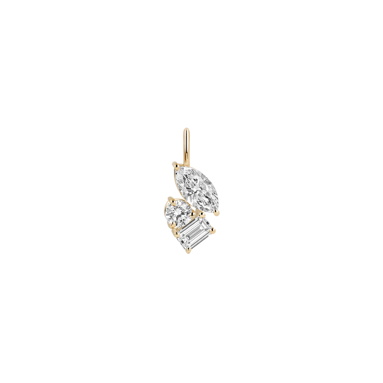 Trilogy Diamond Pendant Necklace Minimalist Everyday Cluster 14k Gold Prong Set Charm Necklace Sparkling Lab Diamond Pendant For Women