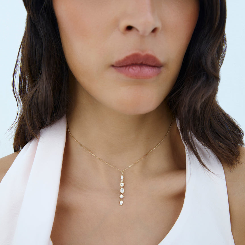 Diamond Leaf Pendant Necklace Everyday 14k Gold Bezel Set Charm Necklace Sparkling Marquise Lab Grown Unique Dainty Diamond Pendant (Copy)