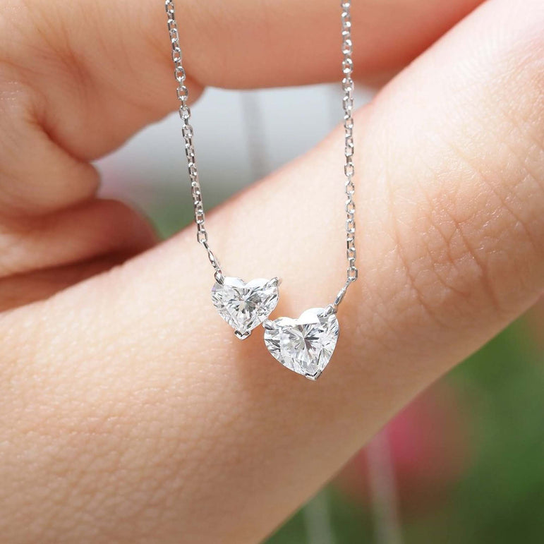 Heart Shape Moissanite Pendant 2 Ct Colorless Heart Diamond Pendant Unique Diamond Pendant For Women Dainty Pendant