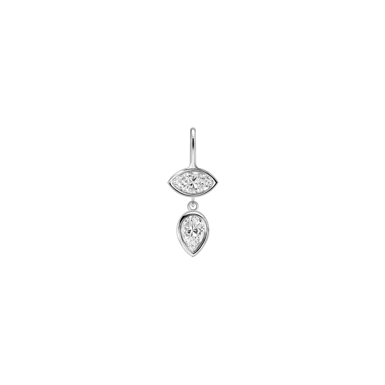 Diamond Leaf Pendant Necklace Everyday 14k Gold Bezel Set Charm Necklace Sparkling Marquise Lab Grown Unique Dainty Diamond Pendant (Copy) (Copy)